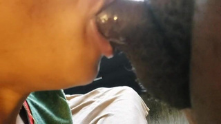 Nerd Glasses Ebony Deepthroat Blowjob BBC GIF