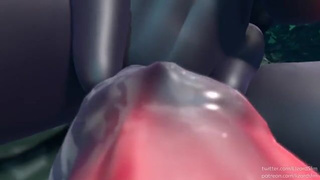 POV Futanari Deepthroat Blowjob 3D GIF