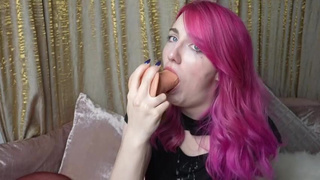 Solo Dildo Deepthroat GIF