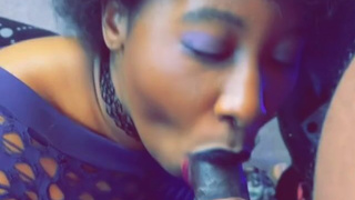 Ebony Deepthroat College Blowjob GIF