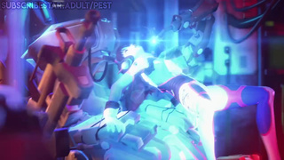 Overwatch D.Va Electrocuted by Bastion