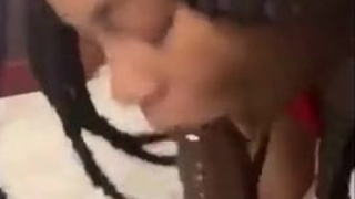 Sloppy Lips Ebony Couple Ebony Deepthroat Blowjob GIF