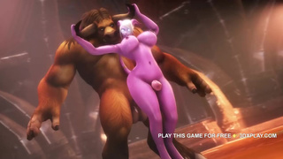 WARCRAFT - DRAENEI X TAUREN PORN FUCKING BIG DICK CARTOON POV