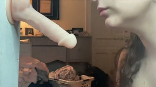 Lips Gag Reflex Dildo GIF