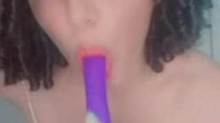 Sex Toy Petite Gagged Blowjob GIF