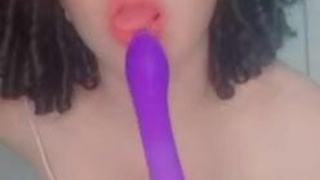 Sex Toy Petite Gagged Blowjob GIF