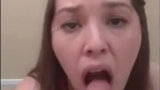 Titty Fuck Eye Contact Deepthroat Cum Swallow GIF