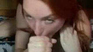 Redhead OnlyFans Homemade Deepthroat Cum Swallow GIF