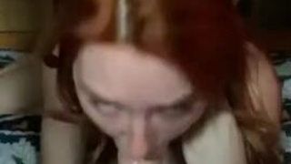 Redhead OnlyFans Homemade Deepthroat Cum Swallow GIF