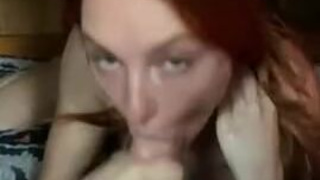 Redhead OnlyFans Homemade Deepthroat Cum Swallow GIF