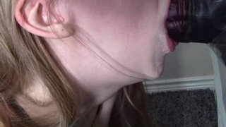 Gagging Dildo Deepthroat Blowjob GIF