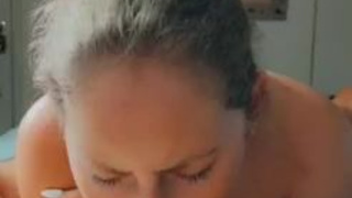 Oral Handjob Deepthroat Blue Eyes Blowjob GIF