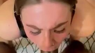 Spit Hardcore Gagged Deepthroat Blowjob Big Dick BBC GIF