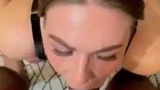 Spit Hardcore Gagged Deepthroat Blowjob Big Dick BBC GIF