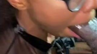 Public Ebony Couple Ebony Deepthroat Blowjob Amateur GIF