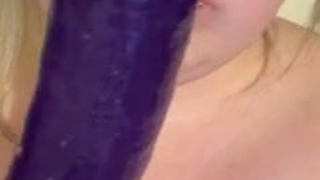 Spit Huge Dildo Dildo Deepthroat Blowjob GIF