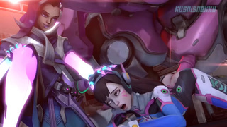 Sombra смотрит, как D.Va трахается с секс машиной