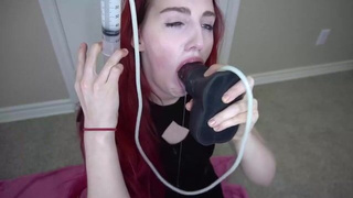 Swallowing Oral Gagging Dildo Deepthroat Cumshot Bad Dragon GIF