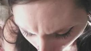 POV Gag Reflex Deepthroat Blowjob Big Dick GIF