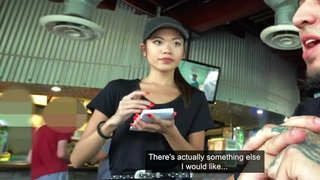 Waitress Riding Public NSFW Deepthroat Asian GIF