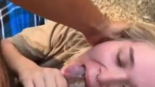 Spit Public Outdoor Gag Reflex Blowjob Blonde Amateur GIF