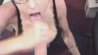 Gagging Deepthroat Cum In Mouth GIF