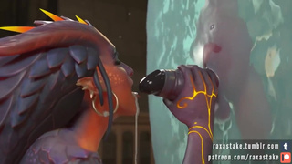 Горячая Symmetra из Overwatch сосет хуй демона и глотает спемру