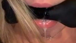 Spit Gagged Blowjob GIF