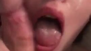 Girlfriend Deepthroat Cum Blowjob GIF