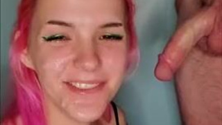 Facial Deepthroat Blowjob GIF