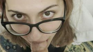 Nerd Glasses Face Fuck Deepthroat Blowjob Amateur GIF