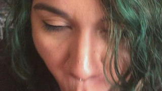 Wife Submissive Spit Orgasm Latina Handjob Goth Deepthroat Blowjob GIF