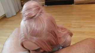 Pink Gagging Deepthroat Blowjob GIF