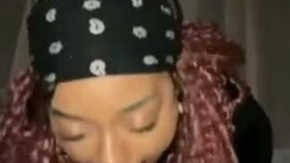 Homemade Ebony Couple Ebony Deepthroat Blowjob BBC African American GIF