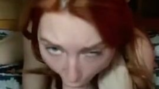 Redhead POV Lacy Lennon Deepthroat Blowjob GIF