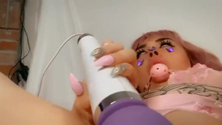 Vibrator Masturbating Ball Gagged Ahegao GIF