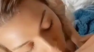 Sissy Gagging Deepthroat Cock Caption Blowjob Blonde GIF