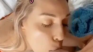 Sissy Gagging Deepthroat Cock Caption Blowjob Blonde GIF