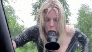 Outdoor Dildo Deepthroat GIF