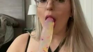 Pierced Deepthroat Blonde GIF