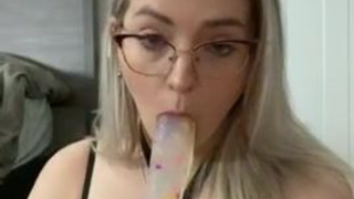 Pierced Deepthroat Blonde GIF