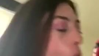 Teen Lips Girlfriend Deepthroat Brunette Blowjob BBC GIF