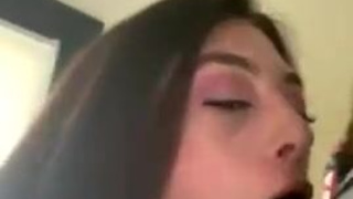 Teen Lips Girlfriend Deepthroat Brunette Blowjob BBC GIF